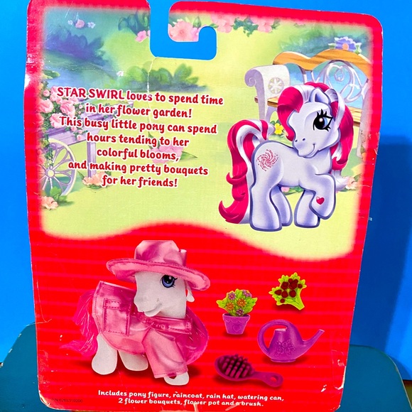 MY LITTLE PONY G3 2003 PRETTY PONY FASHIONS RAIN & SHINE GARDEN TIME STAR SWIRL - Picture 10 of 12